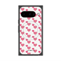 Premium Square Case with Pixelsnap［ Stripe Hearts - Pink ］