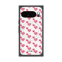 Premium Square Case with Pixelsnap［ Stripe Hearts - Pink ］