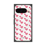 Premium Square Case with Pixelsnap［ Stripe Hearts - Pink ］