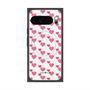 Premium Square Case with Pixelsnap［ Stripe Hearts - Pink ］
