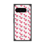 Premium Square Case with Pixelsnap［ Stripe Hearts - Pink ］
