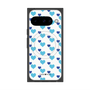 Premium Square Case with Pixelsnap［ Stripe Hearts - Blue ］