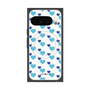 Premium Square Case with Pixelsnap［ Stripe Hearts - Blue ］