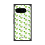 Premium Square Case with Pixelsnap［ Stripe Hearts - Green ］