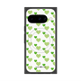 Premium Square Case with Pixelsnap［ Stripe Hearts - Green ］