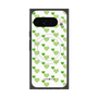 Premium Square Case with Pixelsnap［ Stripe Hearts - Green ］