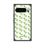 Premium Square Case with Pixelsnap［ Stripe Hearts - Green ］