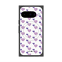 Premium Square Case with Pixelsnap［ Stripe Hearts - Purple ］