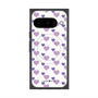 Premium Square Case with Pixelsnap［ Stripe Hearts - Purple ］