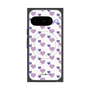 Premium Square Case with Pixelsnap［ Stripe Hearts - Purple ］