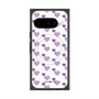 Premium Square Case with Pixelsnap［ Stripe Hearts - Purple ］