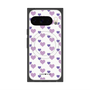Premium Square Case with Pixelsnap［ Stripe Hearts - Purple ］