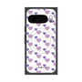 Premium Square Case with Pixelsnap［ Stripe Hearts - Purple ］