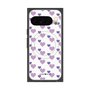 Premium Square Case with Pixelsnap［ Stripe Hearts - Purple ］