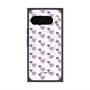 Premium Square Case with Pixelsnap［ Stripe Hearts - Purple ］
