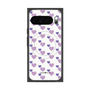 Premium Square Case with Pixelsnap［ Stripe Hearts - Purple ］