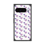 Premium Square Case with Pixelsnap［ Stripe Hearts - Purple ］