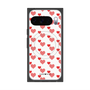 Premium Square Case with Pixelsnap［ Stripe Hearts - Red ］