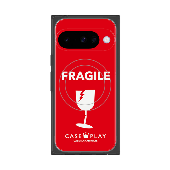 Premium Square Case with Pixelsnap［ FRAGILE - Red ］