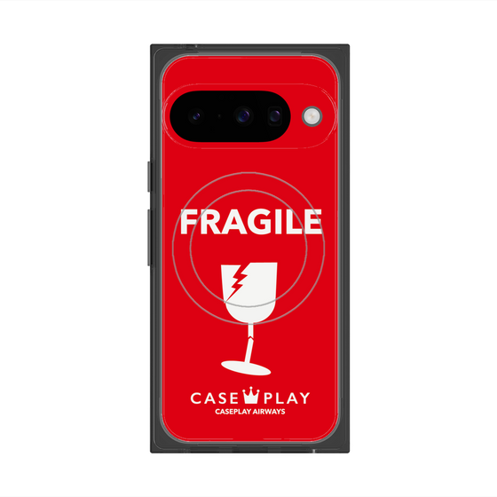Premium Square Case with Pixelsnap［ FRAGILE - Red ］