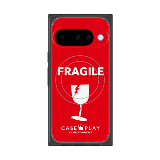 Premium Square Case with Pixelsnap［ FRAGILE - Red ］