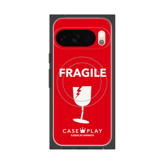 Premium Square Case with Pixelsnap［ FRAGILE - Red ］