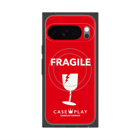 Premium Square Case with Pixelsnap［ FRAGILE - Red ］