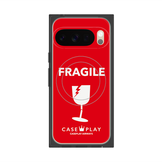 Premium Square Case with Pixelsnap［ FRAGILE - Red ］