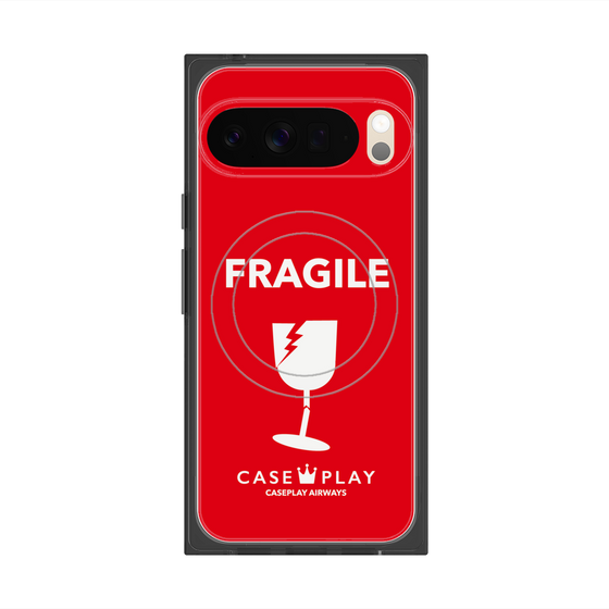 Premium Square Case with Pixelsnap［ FRAGILE - Red ］