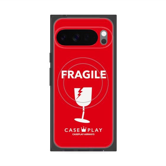 Premium Square Case with Pixelsnap［ FRAGILE - Red ］