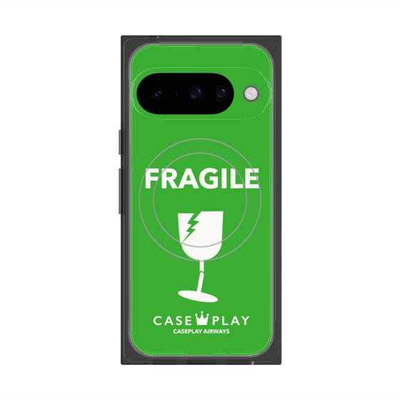 Premium Square Case with Pixelsnap［ FRAGILE - Green ］