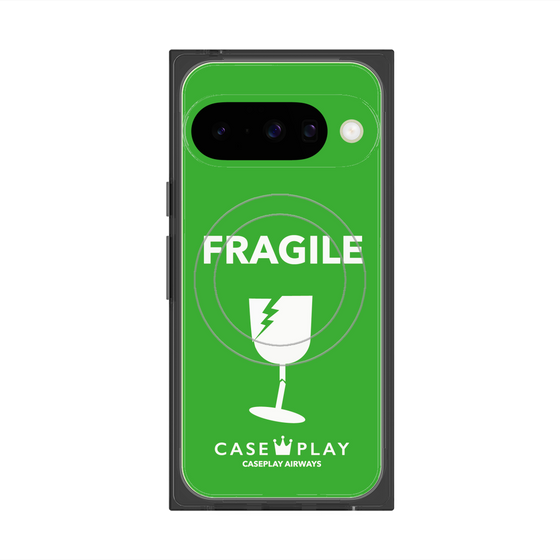 Premium Square Case with Pixelsnap［ FRAGILE - Green ］