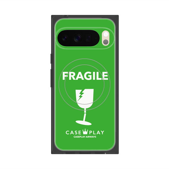 Premium Square Case with Pixelsnap［ FRAGILE - Green ］