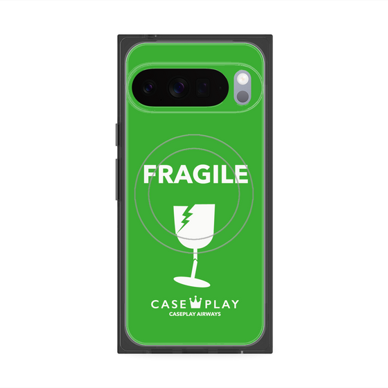 Premium Square Case with Pixelsnap［ FRAGILE - Green ］