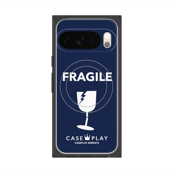 Premium Square Case with Pixelsnap［ FRAGILE - Navy ］