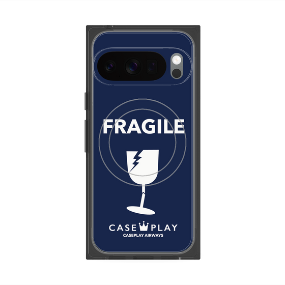 Premium Square Case with Pixelsnap［ FRAGILE - Navy ］
