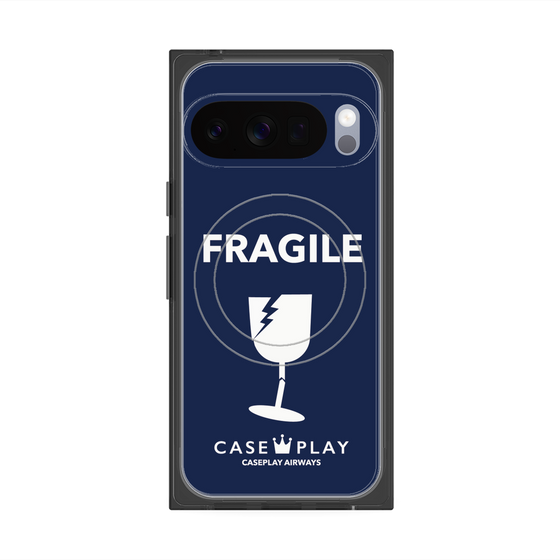 Premium Square Case with Pixelsnap［ FRAGILE - Navy ］