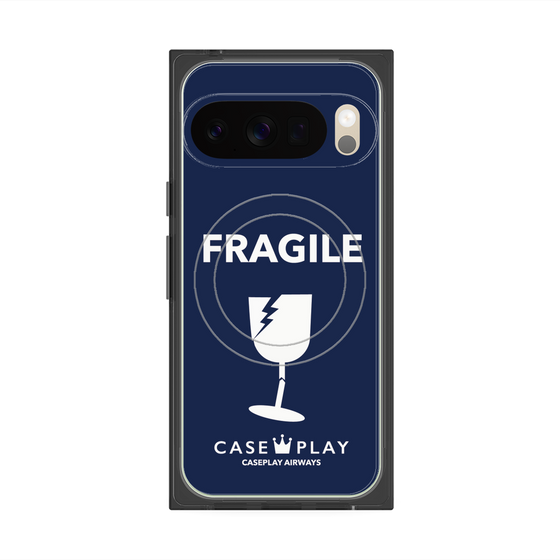 Premium Square Case with Pixelsnap［ FRAGILE - Navy ］