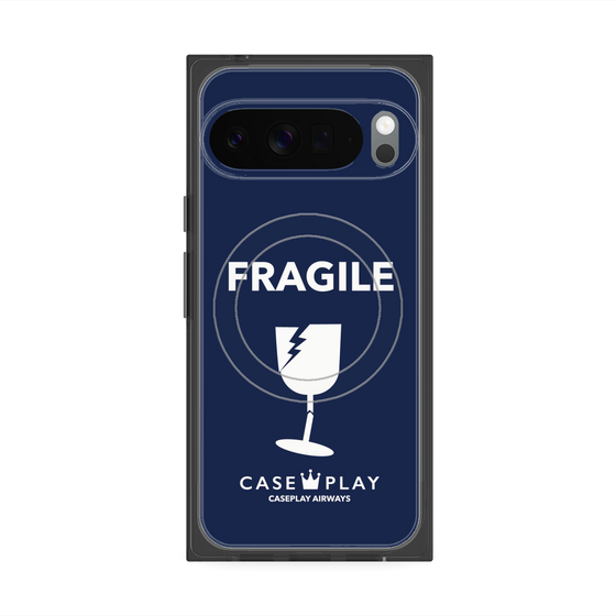 Premium Square Case with Pixelsnap［ FRAGILE - Navy ］