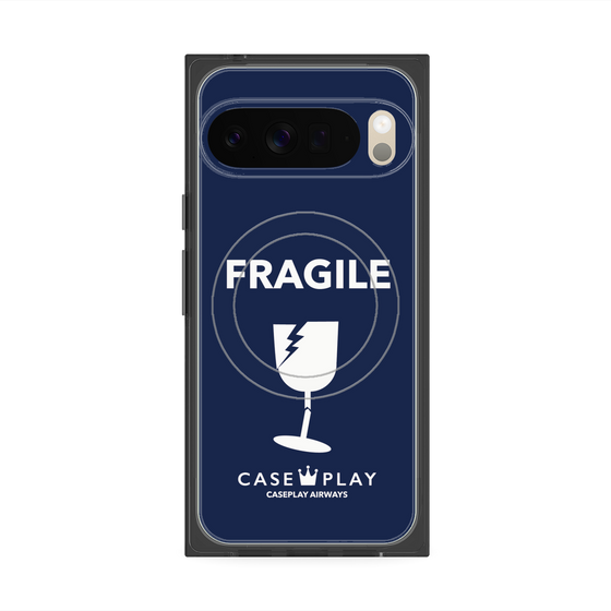 Premium Square Case with Pixelsnap［ FRAGILE - Navy ］