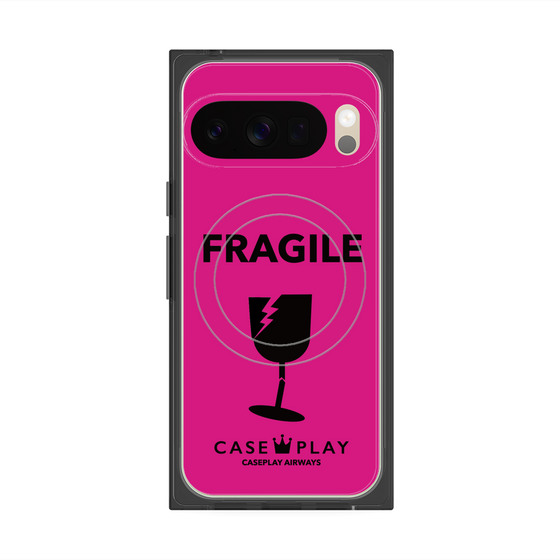 Premium Square Case with Pixelsnap［ FRAGILE - Pink ］