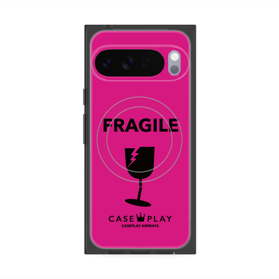 Premium Square Case with Pixelsnap［ FRAGILE - Pink ］