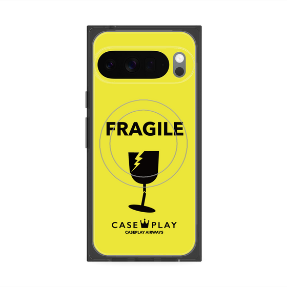 Premium Square Case with Pixelsnap［ FRAGILE - Yellow ］
