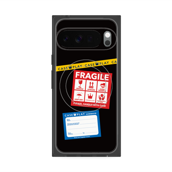Premium Square Case with Pixelsnap［ FRAGILE Stickers - Black ］