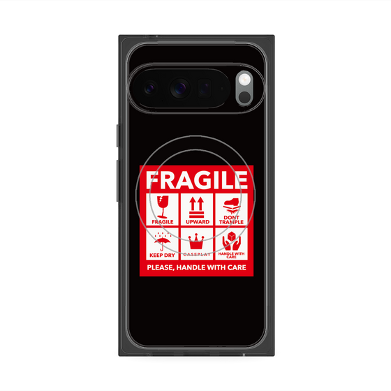 Premium Square Case with Pixelsnap［ FRAGILE Sticker - Black ］