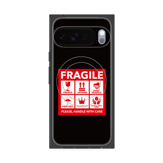 Premium Square Case with Pixelsnap［ FRAGILE Sticker - Black ］