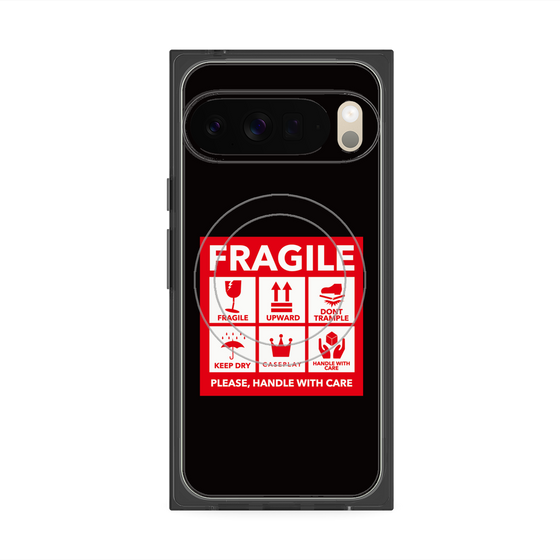 Premium Square Case with Pixelsnap［ FRAGILE Sticker - Black ］