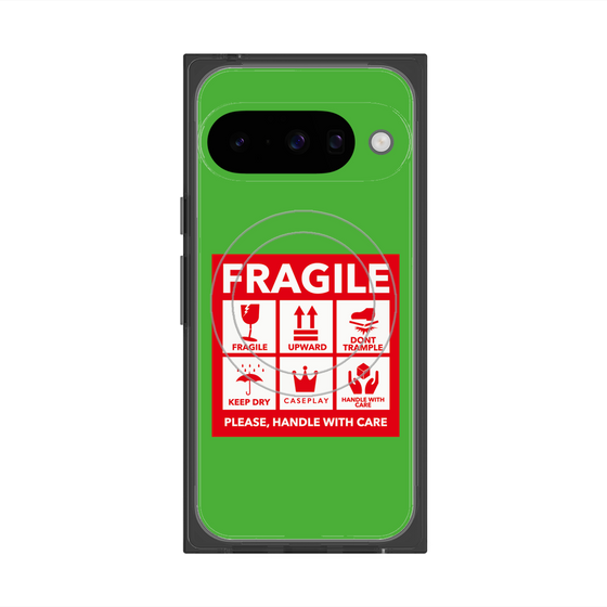 Premium Square Case with Pixelsnap［ FRAGILE Sticker - Green ］