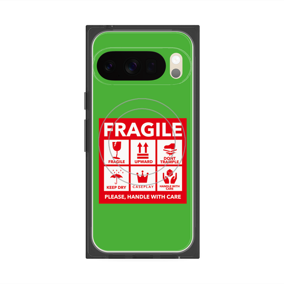 Premium Square Case with Pixelsnap［ FRAGILE Sticker - Green ］