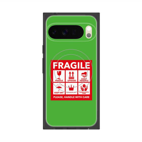 Premium Square Case with Pixelsnap［ FRAGILE Sticker - Green ］